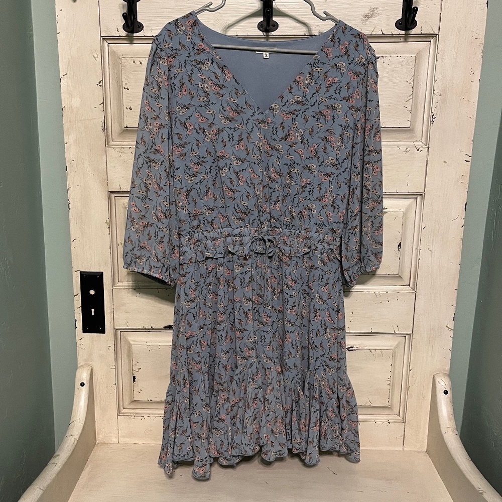 JODIFL blue floral romper style dress Size L